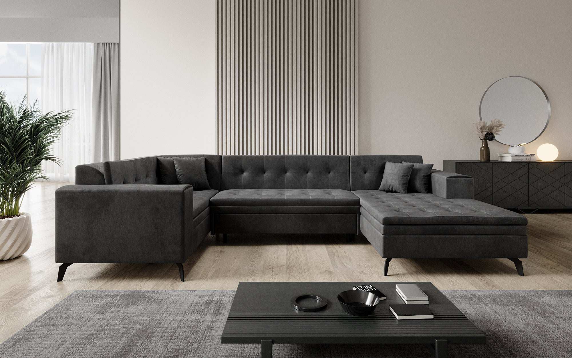 Designer Sofa Neola mat Schlofffunktioun