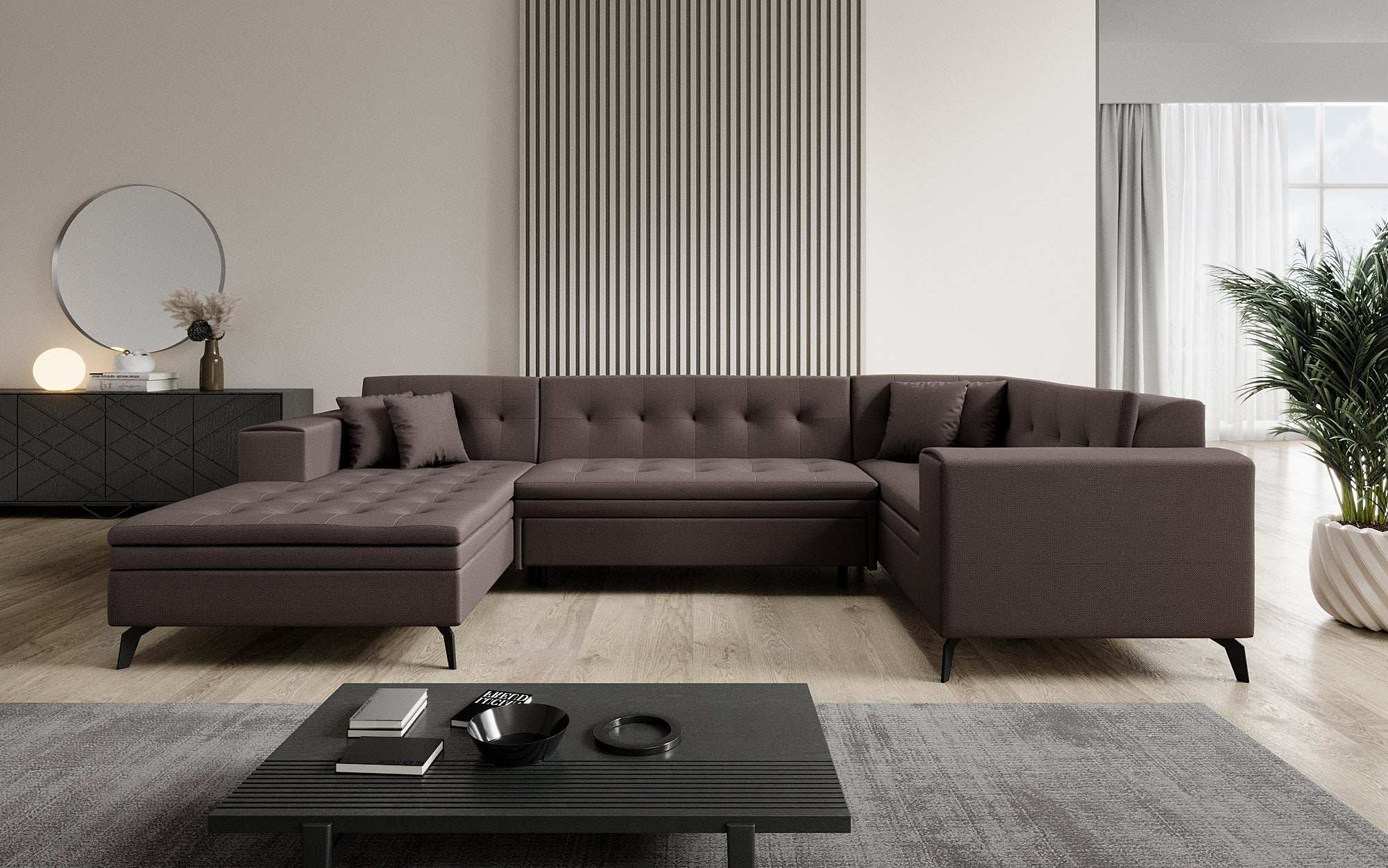 Designer Sofa Neola mat Schlofffunktioun