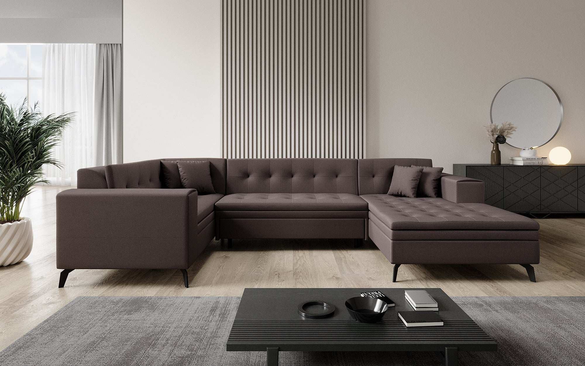 Designer Sofa Neola mat Schlofffunktioun