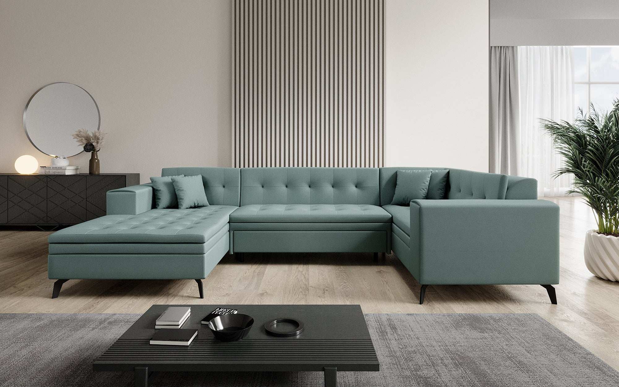 Designer Sofa Neola mat Schlofffunktioun