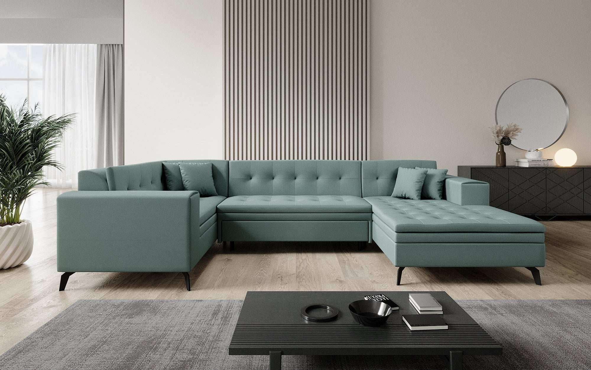 Designer Sofa Neola mat Schlofffunktioun