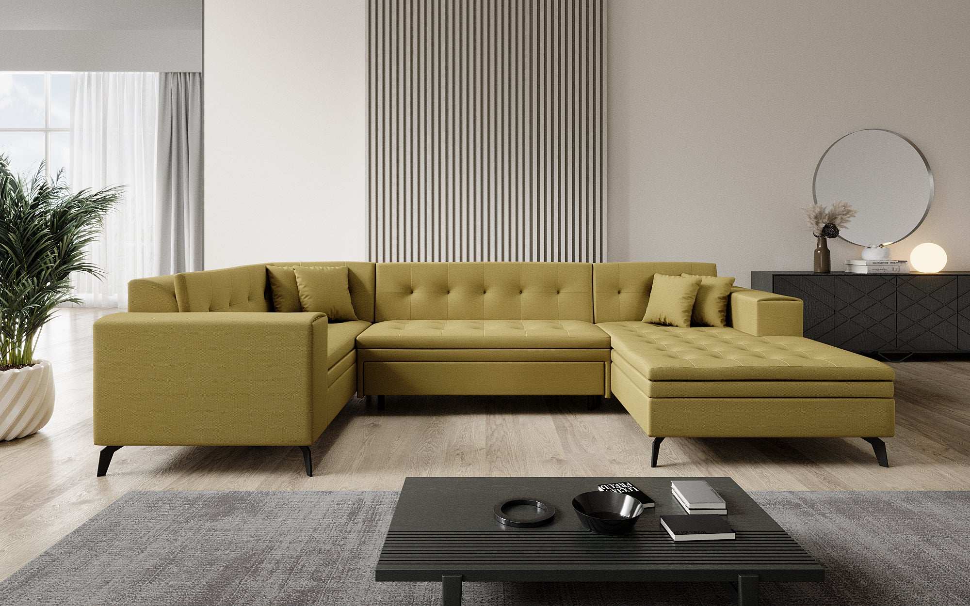 Designer Sofa Neola mat Schlofffunktioun