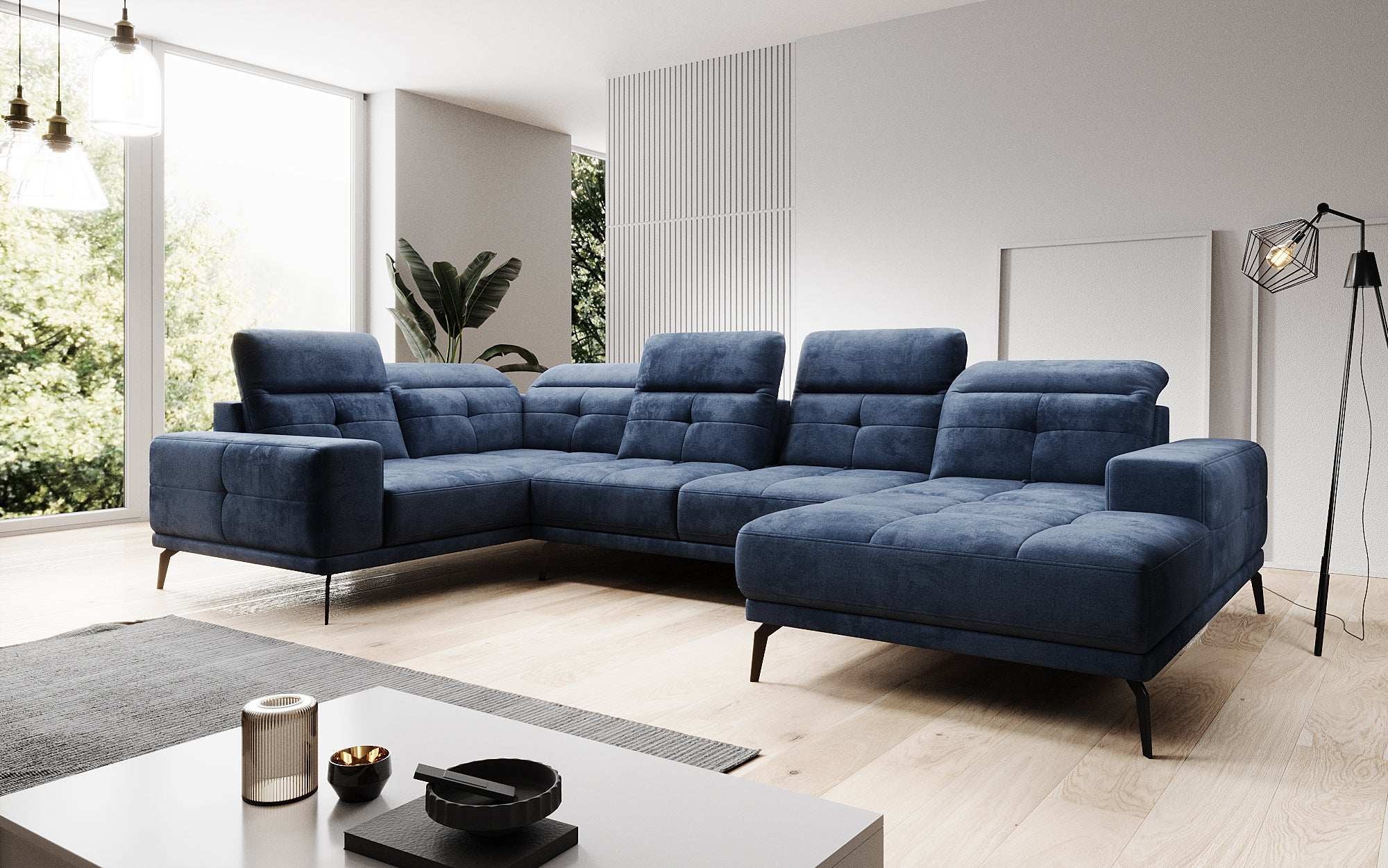 Designer Sofa Nerio mit verstellbarer Kopf- und Rückenlehne