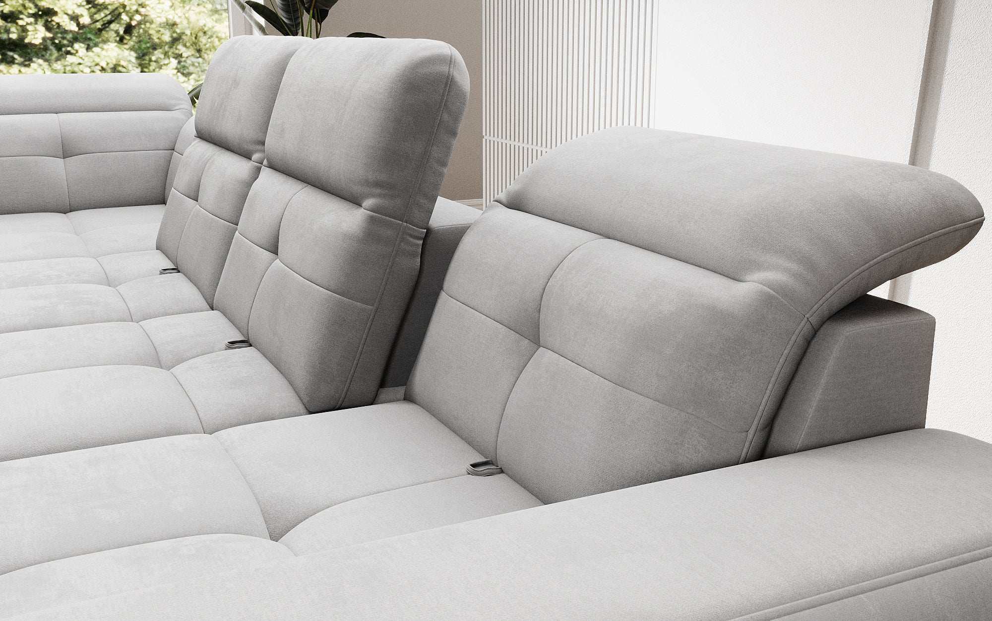 Designer Sofa Nerio mit verstellbarer Kopf- und Rückenlehne