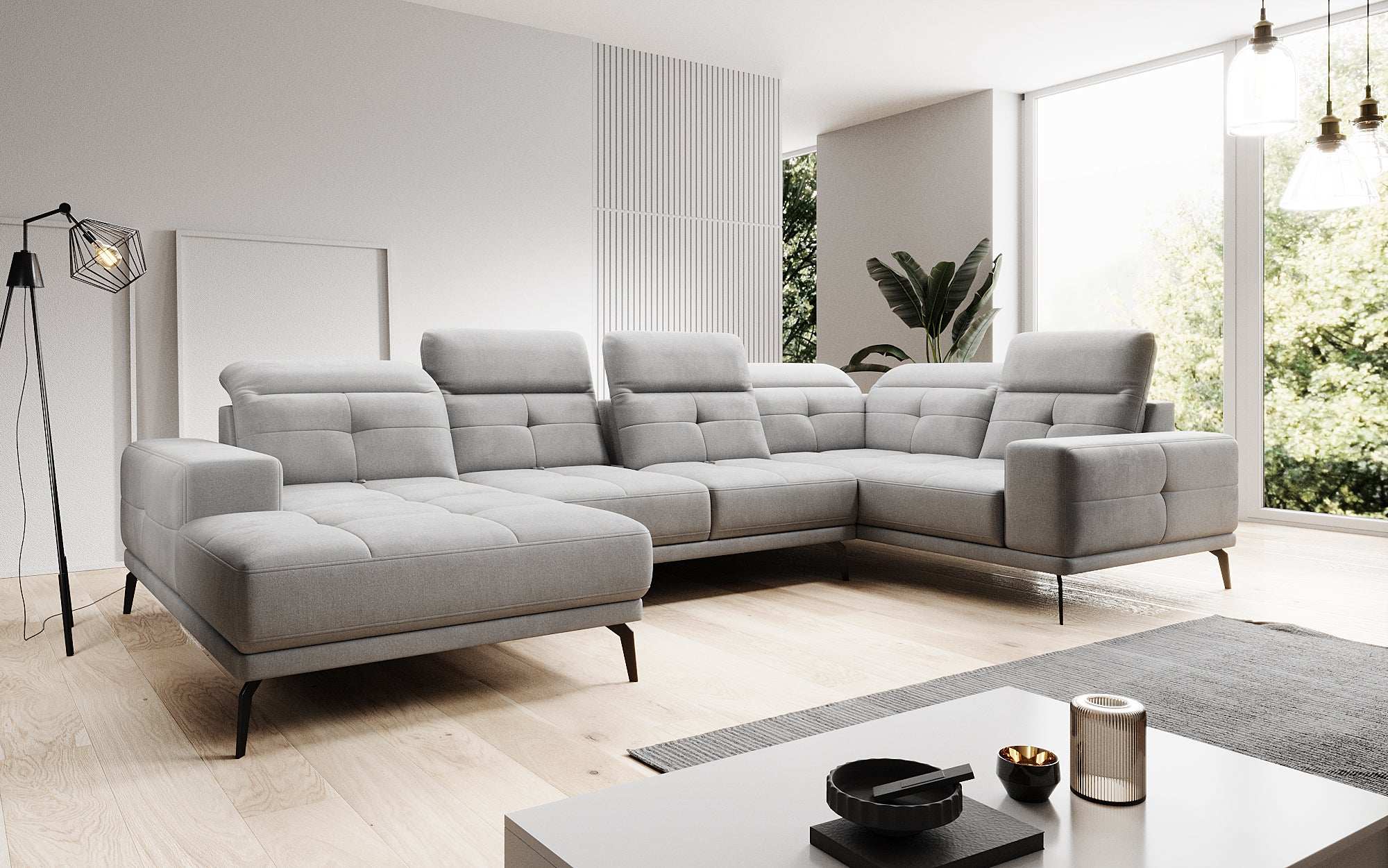 Designer Sofa Nerio mit verstellbarer Kopf- und Rückenlehne