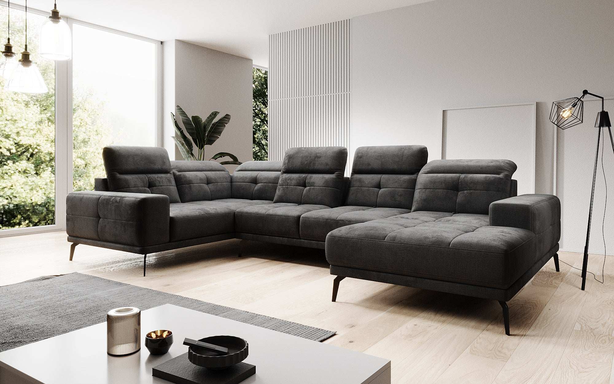 Designer Sofa Nerio mit verstellbarer Kopf- und Rückenlehne