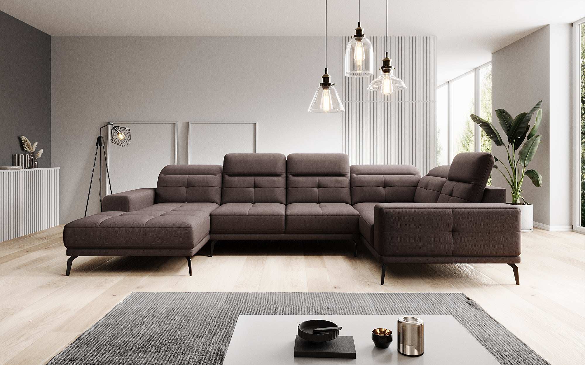 Designer Sofa Nerio mit verstellbarer Kopf- und Rückenlehne