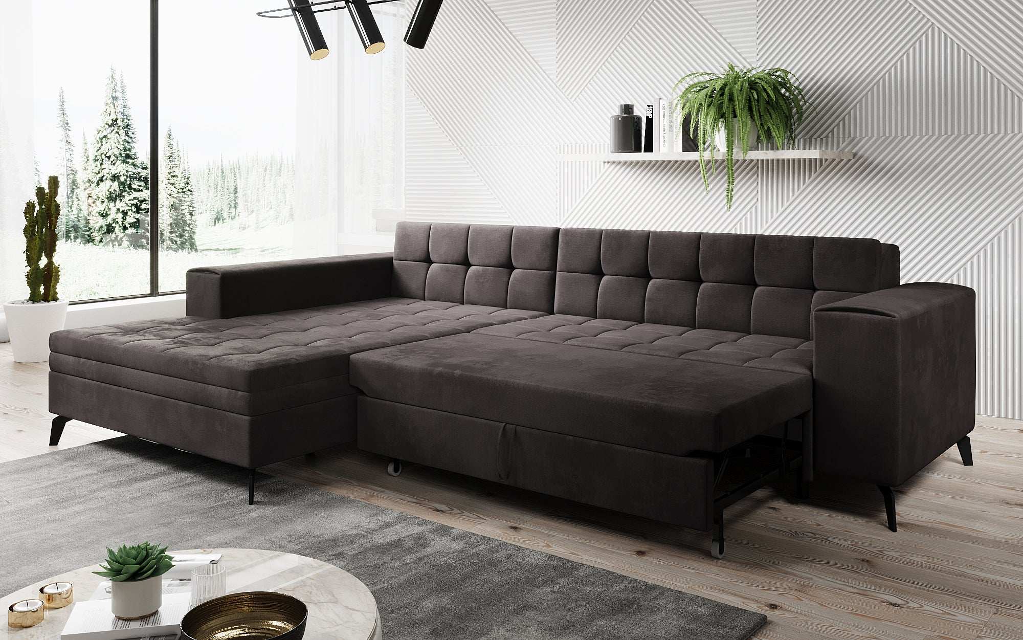 Designer Sofa Frida mat Schlooffunktioun