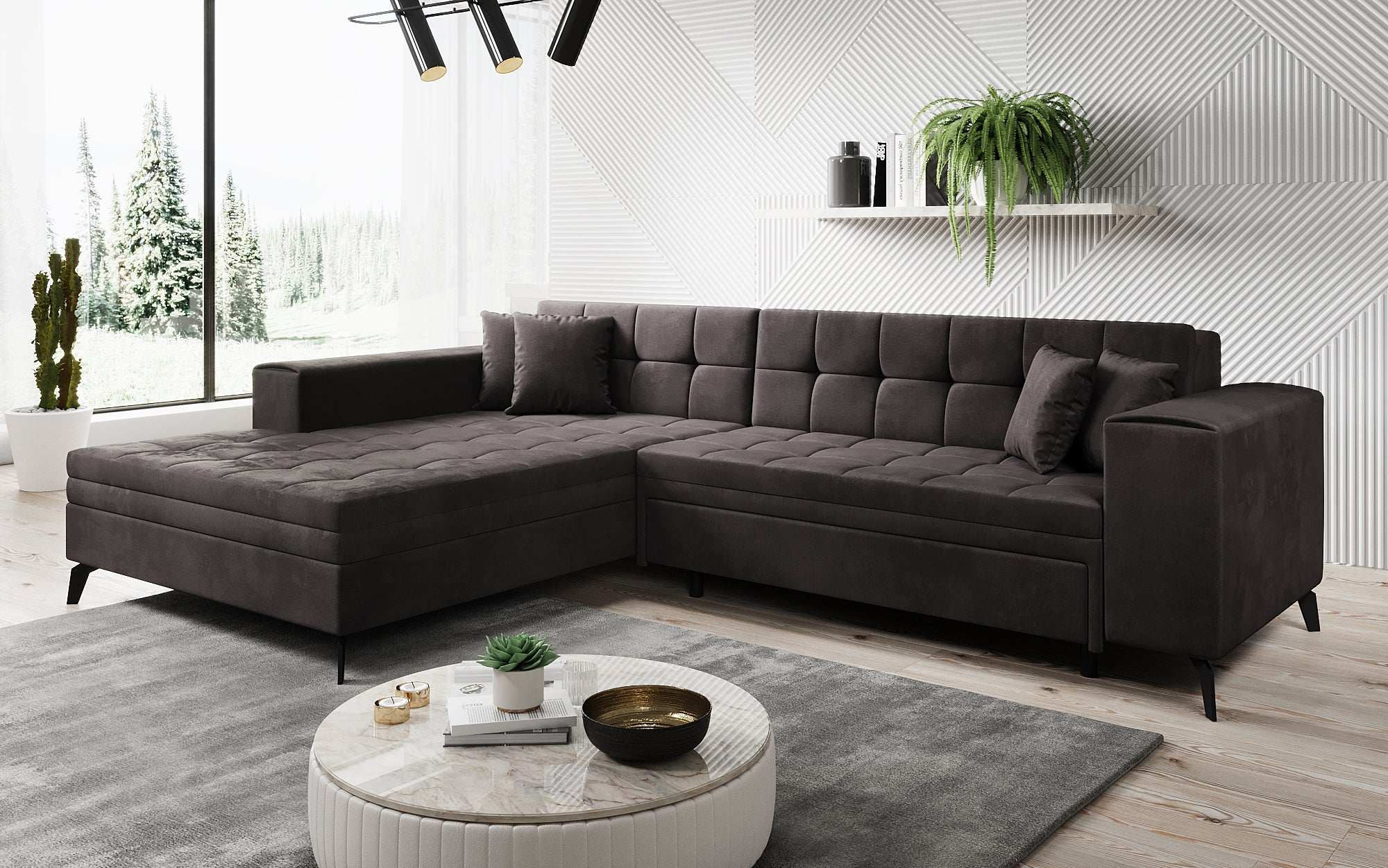 Designer Sofa Frida mat Schlooffunktioun