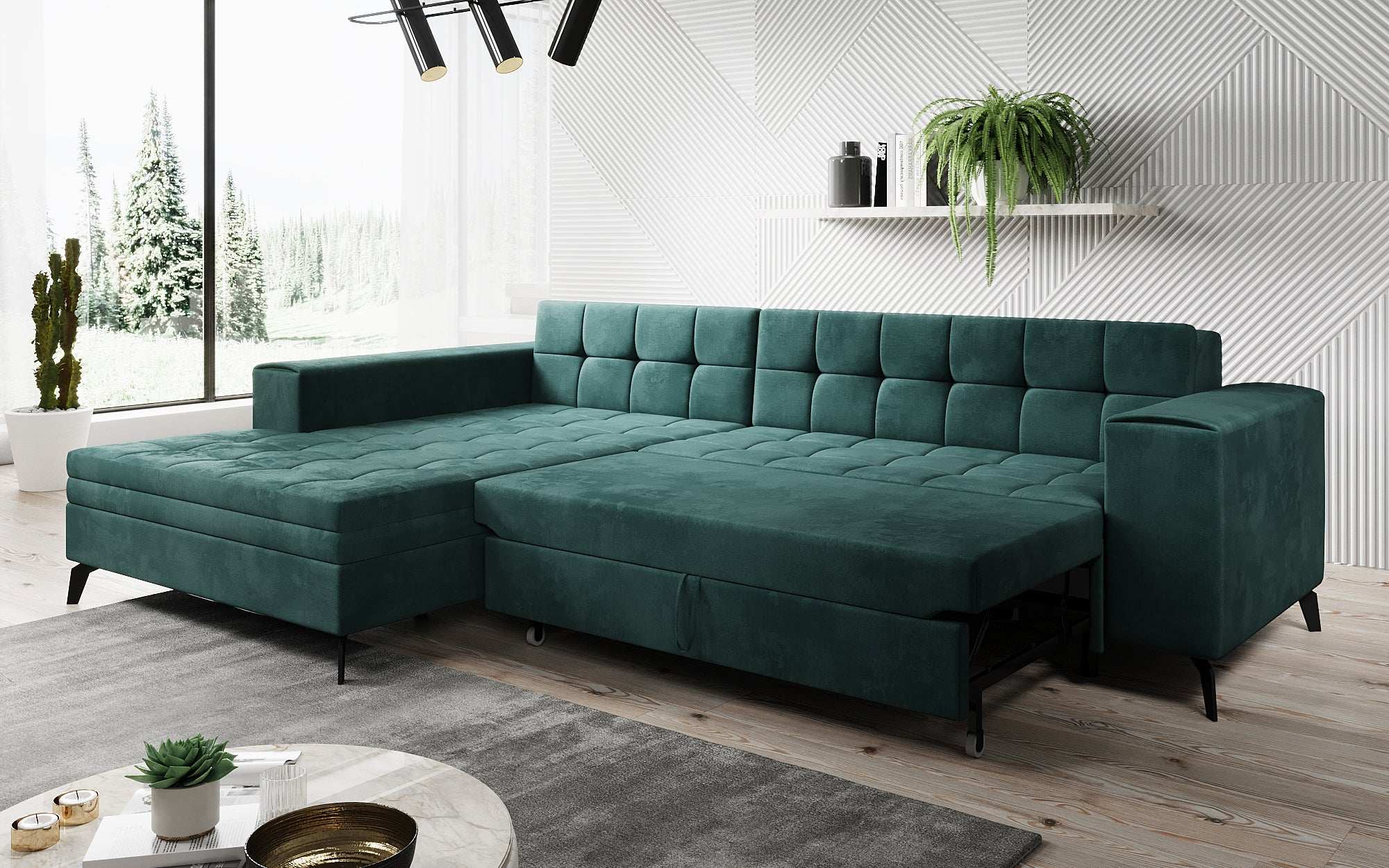 Designer Sofa Frida mat Schlooffunktioun