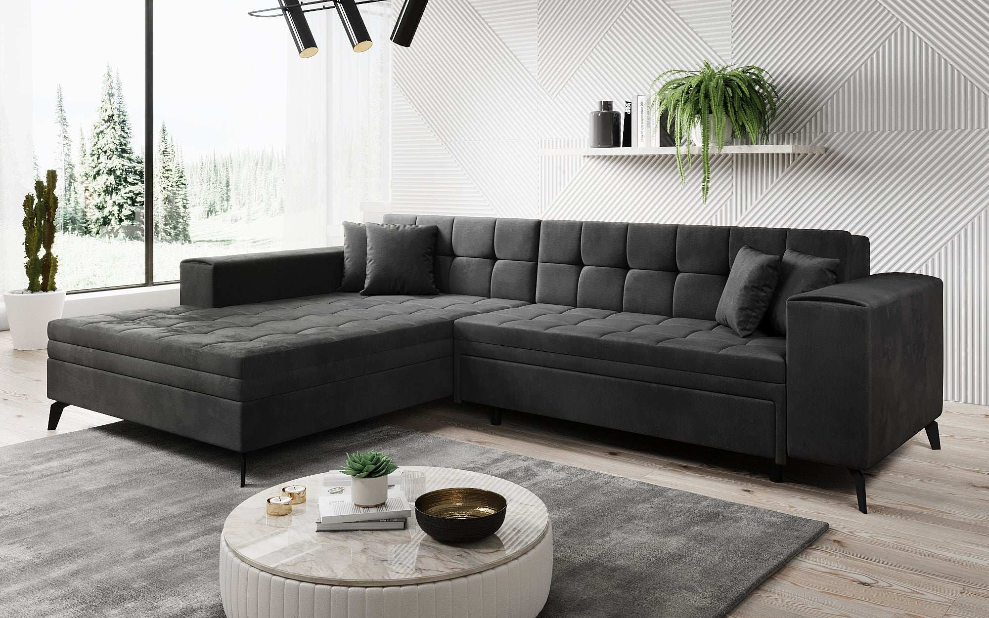 Designer Sofa Frida mat Schlooffunktioun