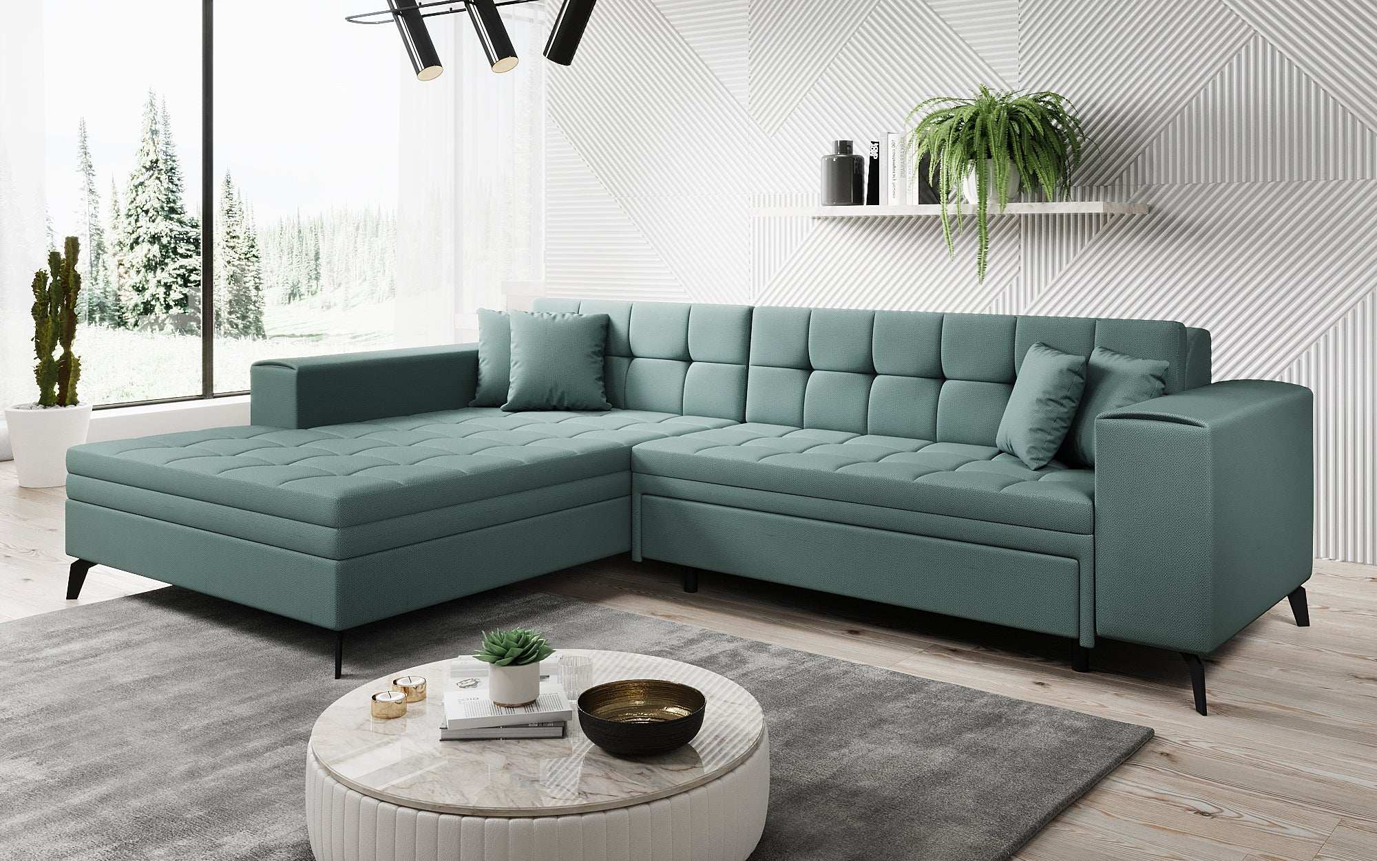 Designer Sofa Frida mat Schlooffunktioun