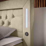 Boxspringbett Diva mit USB, LED und Stauraum (2 Schubladen) - Luxusbetten24