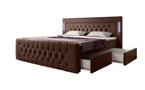 Boxspringbett Diva mit USB, LED und Stauraum (2 Schubladen) - Luxusbetten24