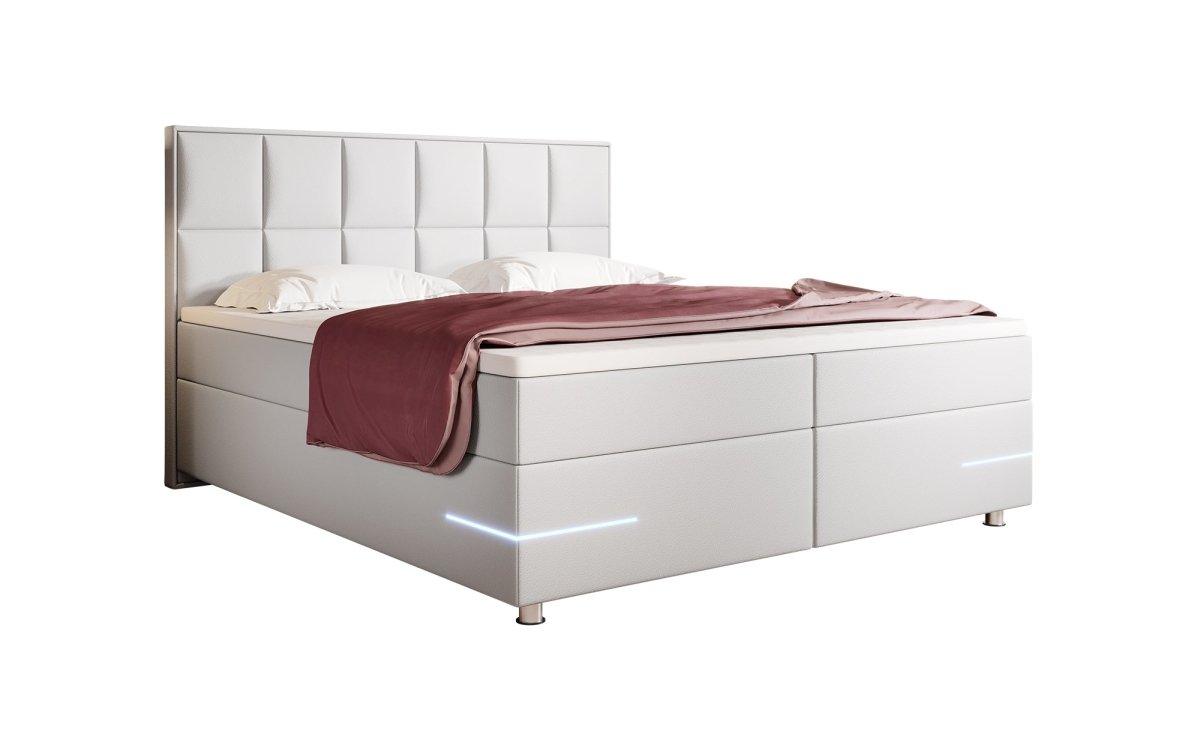 Boxspringbett Milano mit LED (Kunstleder) - Luxusbetten24