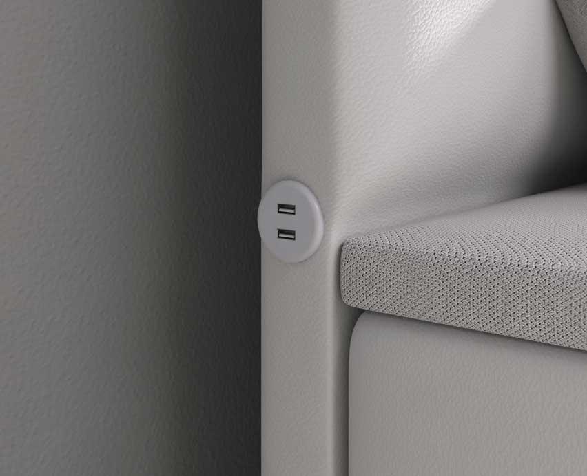 Boxspringbett Repos mit LED und USB - Luxusbetten24