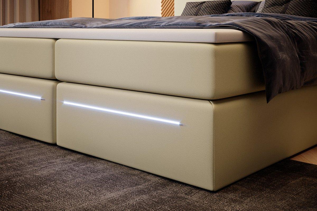 Boxspringbett Sejour mit LED u. Stauraum - Luxusbetten24