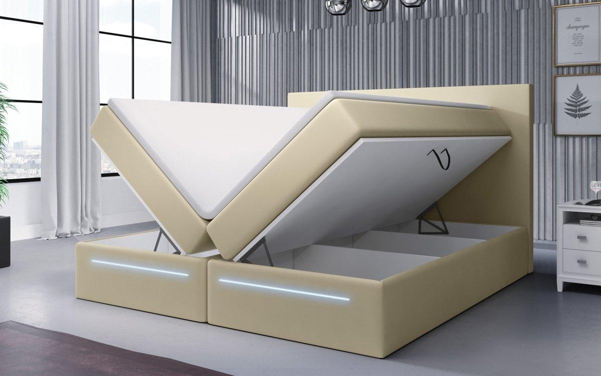 Boxspringbett Sejour mit LED u. Stauraum - Luxusbetten24