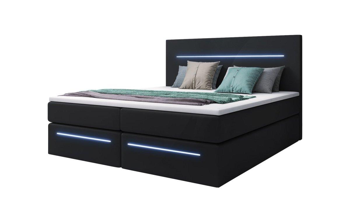 Boxspringbett Sejour mit LED u. Stauraum - Luxusbetten24