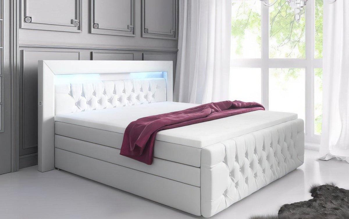 Boxspringbett Sonno mit RGB, USB und Stauraum - Luxusbetten24