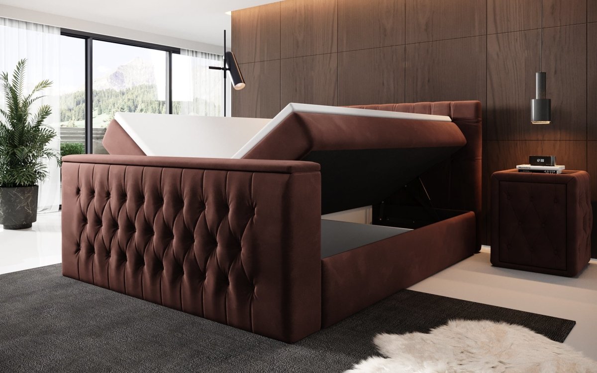 Boxspringbett Velano mit TV Lift und Stauraum - Luxusbetten24