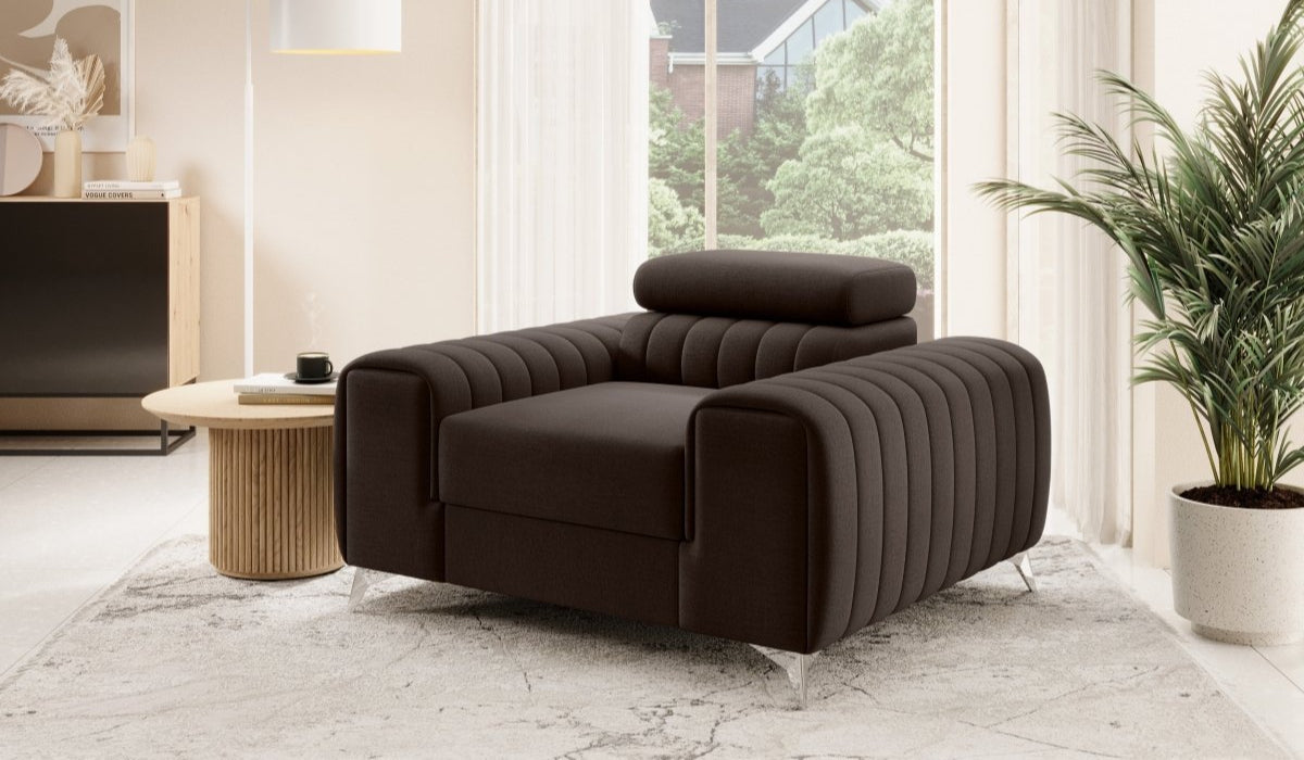 Designer Sessel Linuro mit verstellbarer Kopflehne - Luxusbetten24