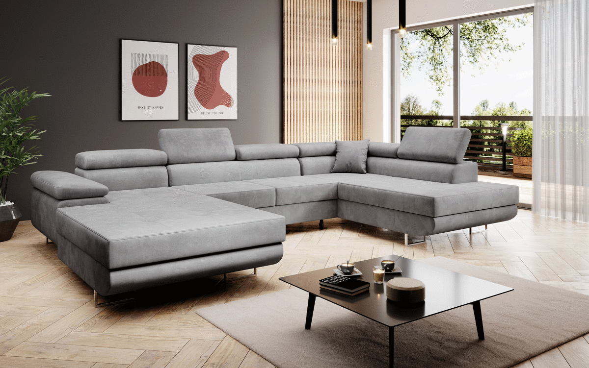Designer Sofa Lago mit Schlaf - und Klappfunktion (Samt) - Luxusbetten24
