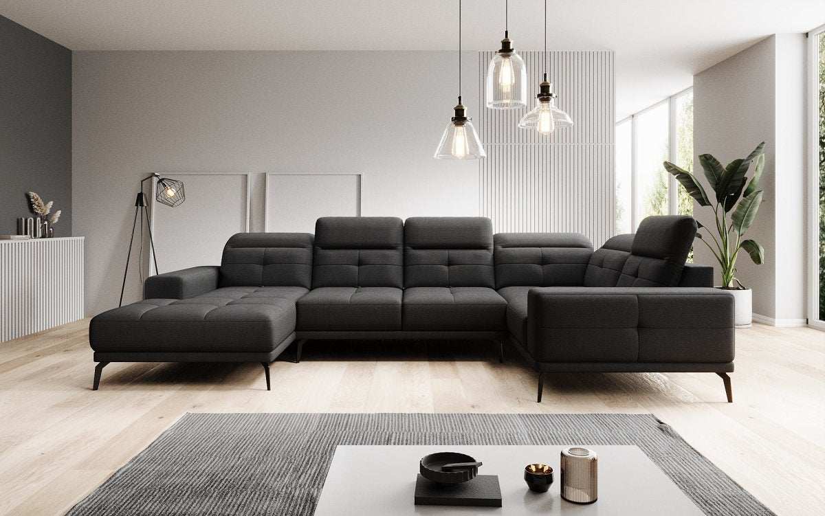 Designer Sofa Nerio mit verstellbarer Kopf- und Rückenlehne - Luxusbetten24