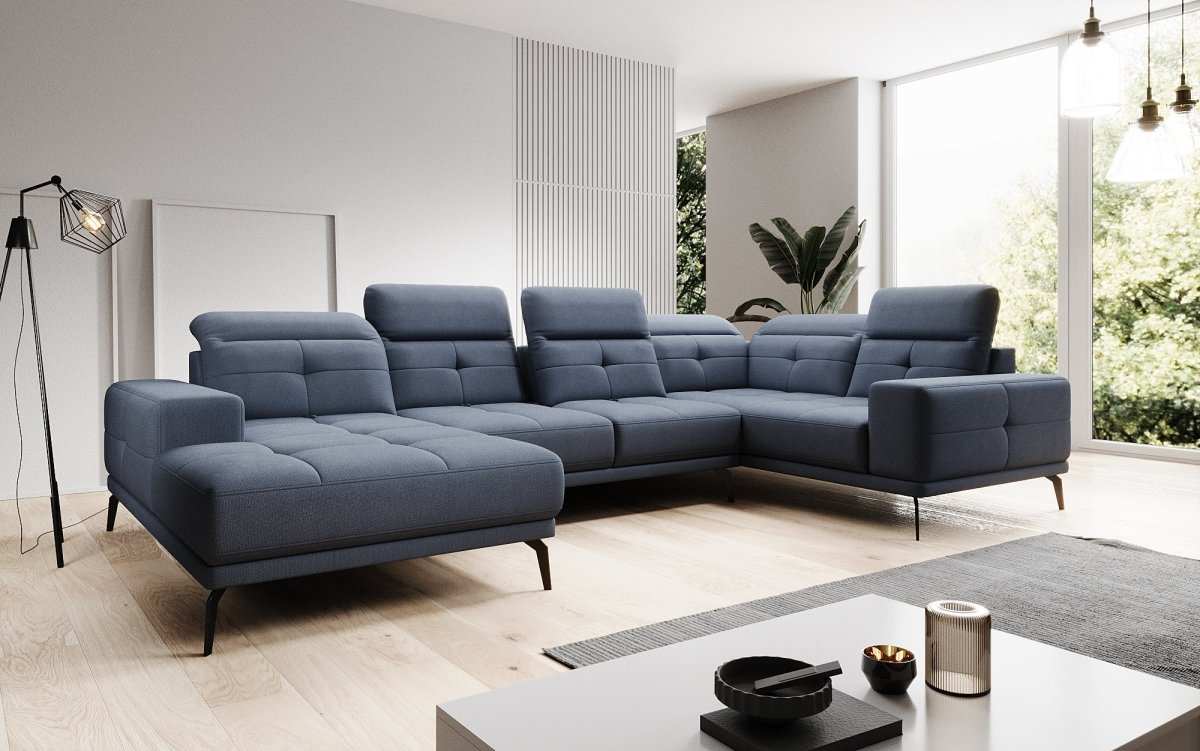 Designer Sofa Nerio mit verstellbarer Kopf- und Rückenlehne - Luxusbetten24