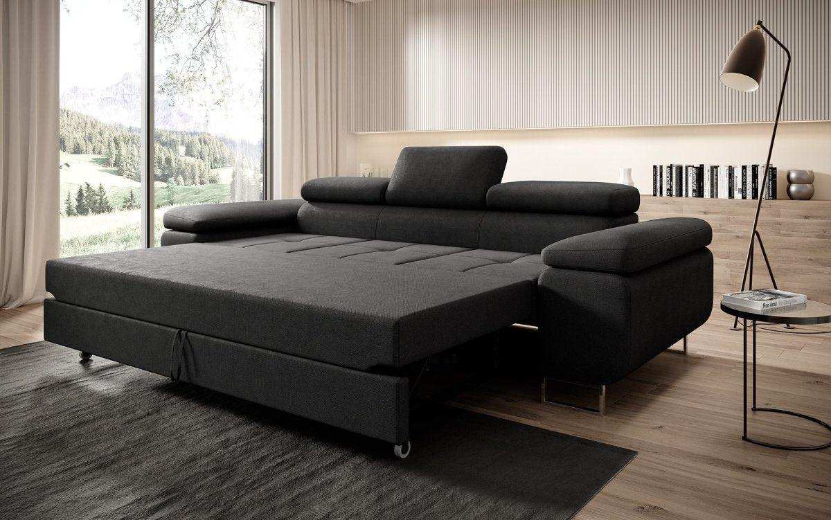 Designer Sofa Triora mit Schlaffunktion (Stoff) - Luxusbetten24