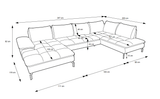 Designer Sofa Verila U mit Schlaf- und Klappfunktion - Luxusbetten24