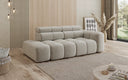 Canapé design 3 places avec chaise longue Mia en Chenille