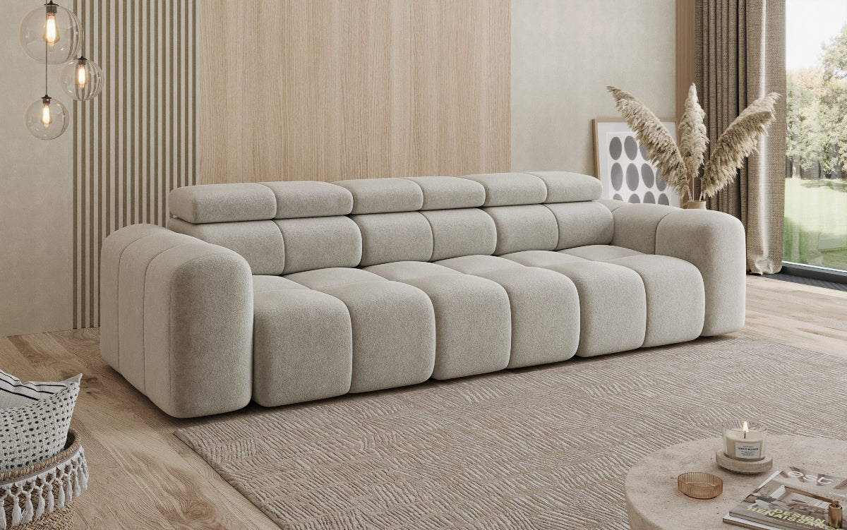 Designer 3-Seater Sofa Mia in Chenille