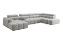 Canapé design d'angle Mia avec extension électrique d'assise en Chenille