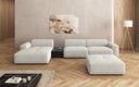 Designer-Ecksofa Calm mat Bäihocker a Bäidësch a Bouclé