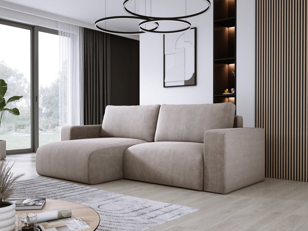Designer Sofa Carl Cord mat Schlof- a Klapfunktioun