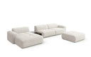 Designer-Ecksofa Calm mat Bäihocker a Bäidësch a Bouclé