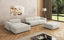 Designer-Ecksofa Calm mat Bäihocker a Bäidësch a Bouclé