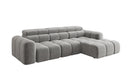 Canapé d’angle design Mia avec extension électrique de l’assise en Chenille