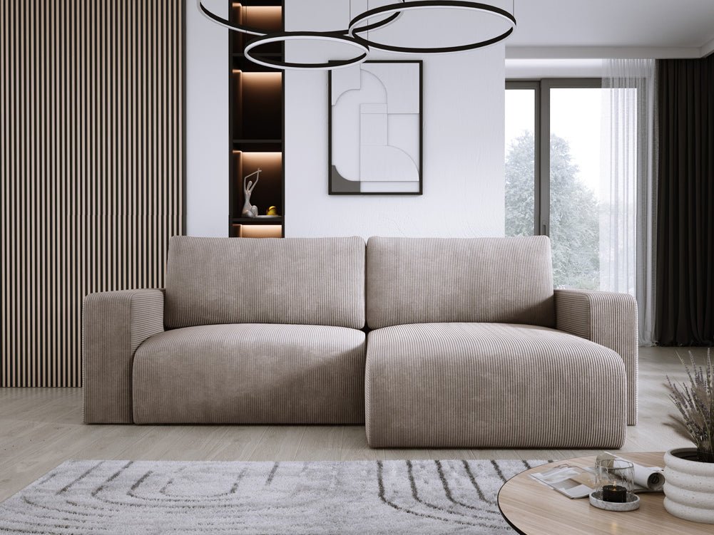 Designer Sofa Carl Cord mat Schlof- a Klapfunktioun