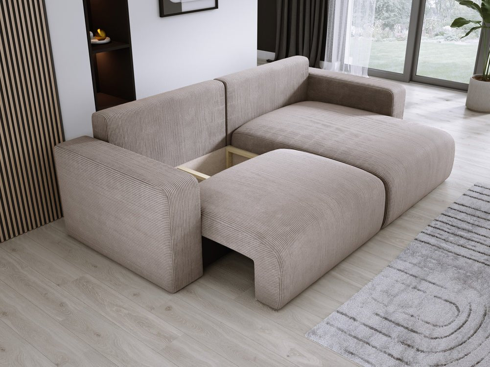 Designer Sofa Carl Cord mat Schlof- a Klapfunktioun