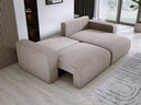 Designer corner sofa Carl Corduroy with sleeping and fold-out function
