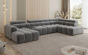 Canapé design d'angle Mia avec extension électrique d'assise en Chenille