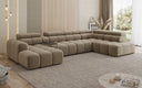 Canapé design d'angle Mia avec extension électrique d'assise en Chenille