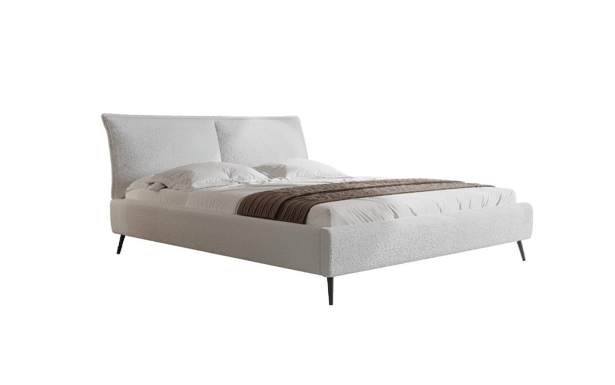 Lit design Zoe Bouclé avec espace de rangement