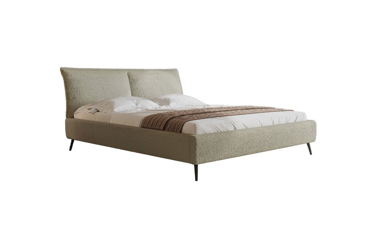 Lit design Zoe Bouclé avec espace de rangement