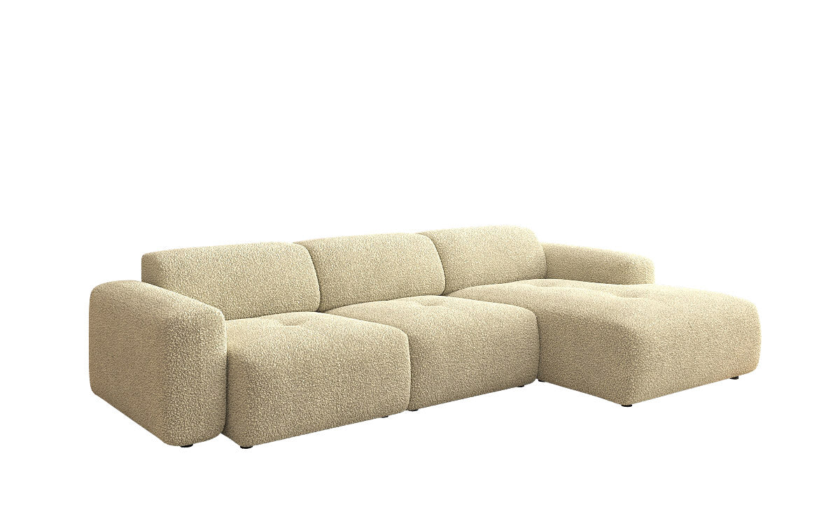 Designer L Sofa Roueg am Bouclé