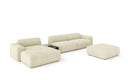 Designer-Ecksofa Calm mat Bäihocker a Bäidësch a Bouclé