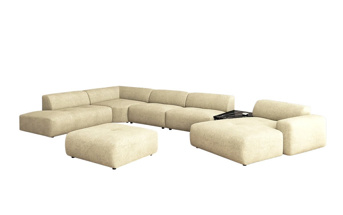 Designer Wunnlandschaft Calm mat Beistellhocker a Bouclé