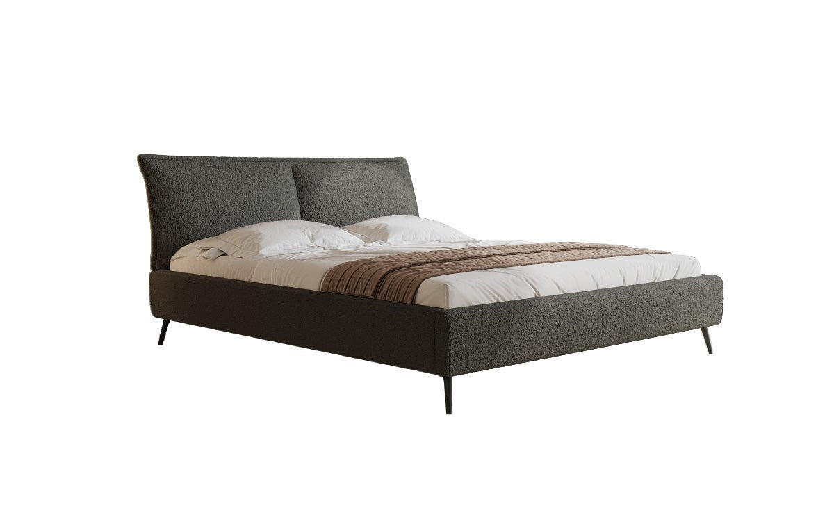 Lit design Zoe Bouclé avec espace de rangement